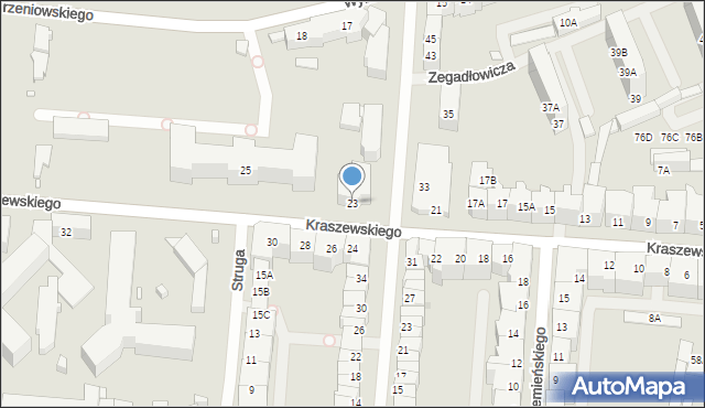 Wrocław, Kraszewskiego Józefa Ignacego, 23, mapa Wrocławia