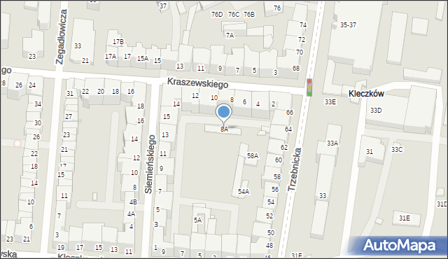 Wrocław, Kraszewskiego Józefa Ignacego, 8A, mapa Wrocławia