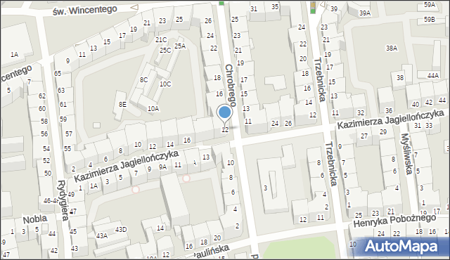 Wrocław, Króla Bolesława Chrobrego, 12, mapa Wrocławia