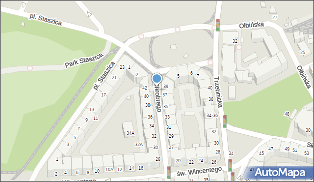 Wrocław, Króla Bolesława Chrobrego, 42a, mapa Wrocławia
