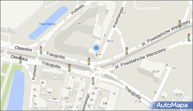 Wrocław, Krasińskiego Zygmunta, 9, mapa Wrocławia