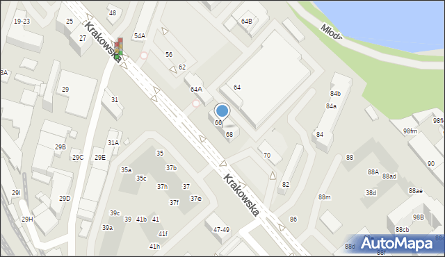 Wrocław, Krakowska, 66/68, mapa Wrocławia