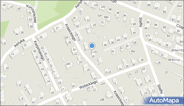Wrocław, Krasickiego Ignacego, bp., 19A, mapa Wrocławia