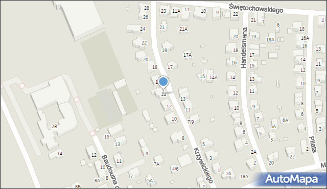 Wrocław, Krzywickiego Ludwika, 14, mapa Wrocławia