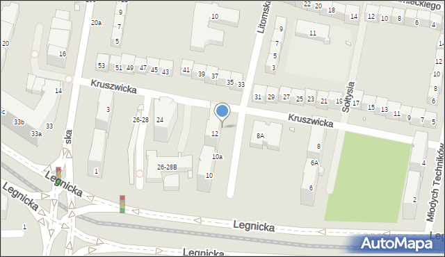 Wrocław, Kruszwicka, 12a, mapa Wrocławia