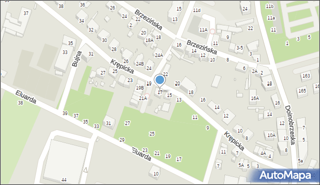 Wrocław, Krępicka, 17, mapa Wrocławia