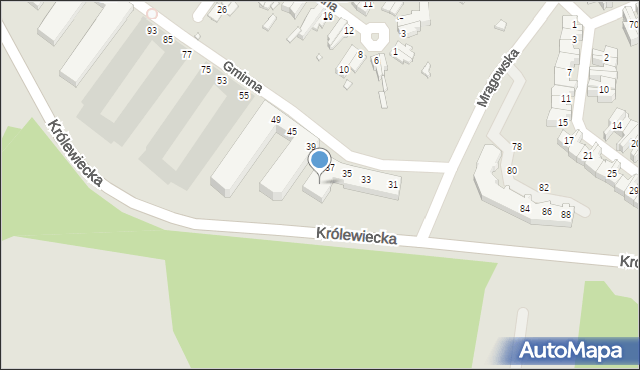 Wrocław, Królewiecka, 37, mapa Wrocławia