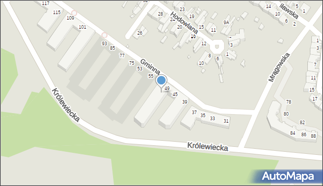 Wrocław, Królewiecka, 45, mapa Wrocławia