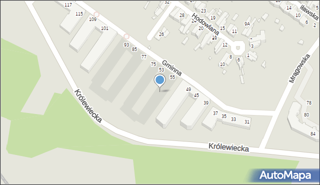 Wrocław, Królewiecka, 61, mapa Wrocławia