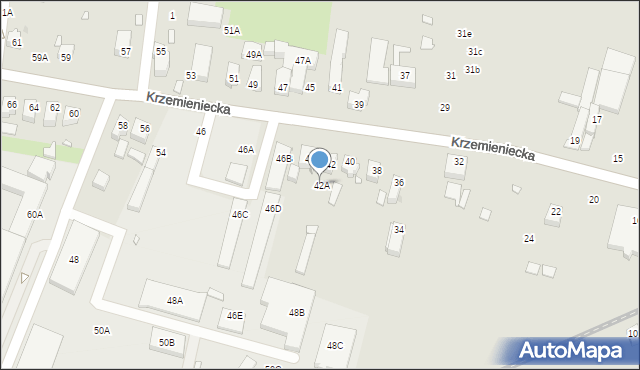 Wrocław, Krzemieniecka, 42A, mapa Wrocławia