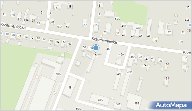 Wrocław, Krzemieniecka, 54, mapa Wrocławia