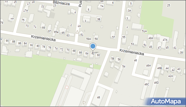 Wrocław, Krzemieniecka, 62, mapa Wrocławia