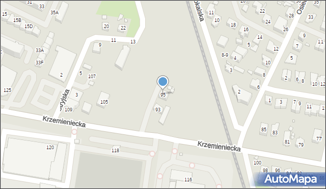 Wrocław, Krzemieniecka, 95, mapa Wrocławia