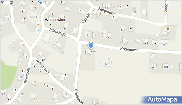 Wrząsowice, Krzemowa, 2, mapa Wrząsowice