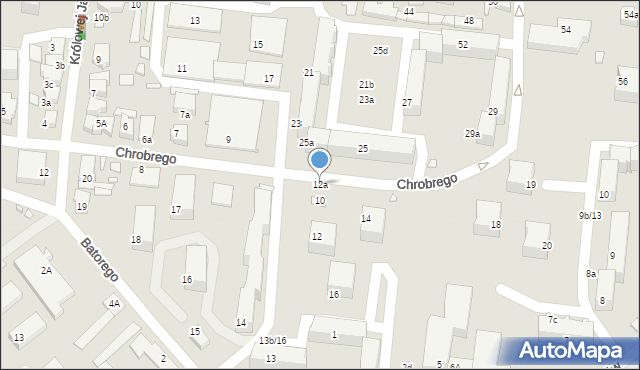 Września, Króla Bolesława Chrobrego, 12a, mapa Wrześni