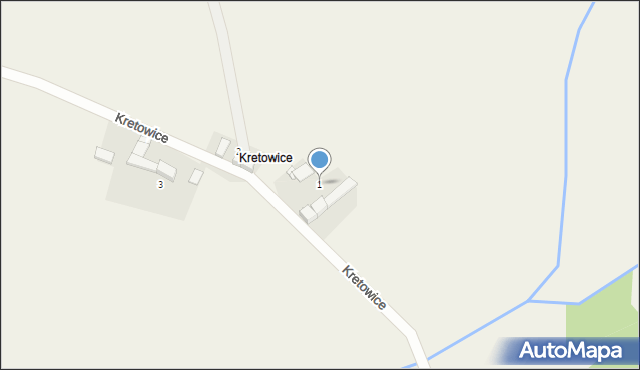 Wrzosy, Kretowice, 1, mapa Wrzosy