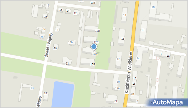 Wschowa, Króla Kazimierza Wielkiego, 17A, mapa Wschowa
