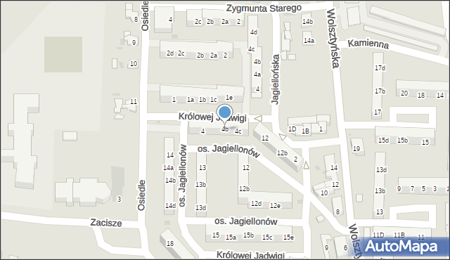 Wschowa, Królowej Jadwigi, 4b, mapa Wschowa