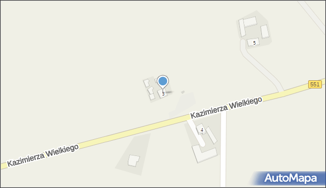 Wybcz, Króla Kazimierza Wielkiego, 3, mapa Wybcz