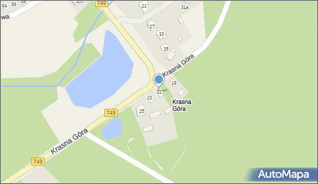 Wymysłów, Krasna Góra, 21, mapa Wymysłów