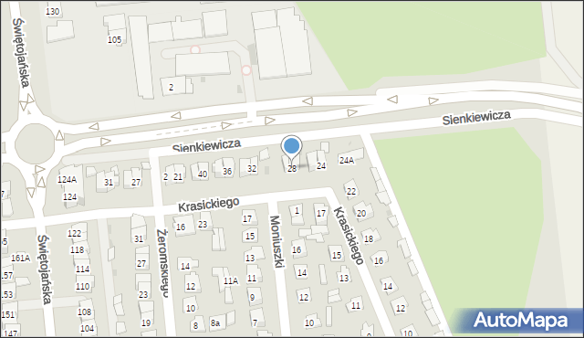 Wyszków, Krasickiego Ignacego, bp., 28, mapa Wyszków