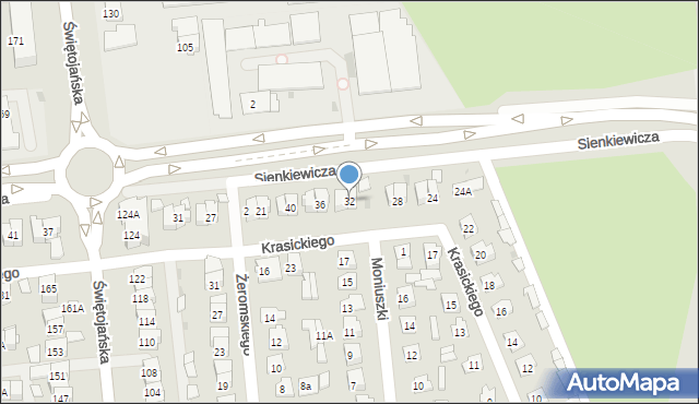 Wyszków, Krasickiego Ignacego, bp., 32, mapa Wyszków