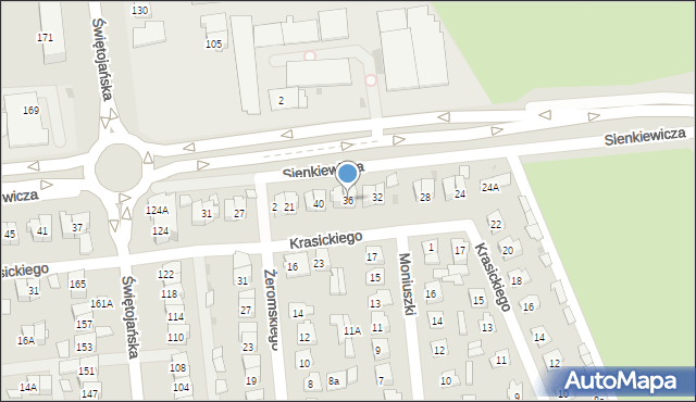 Wyszków, Krasickiego Ignacego, bp., 36, mapa Wyszków
