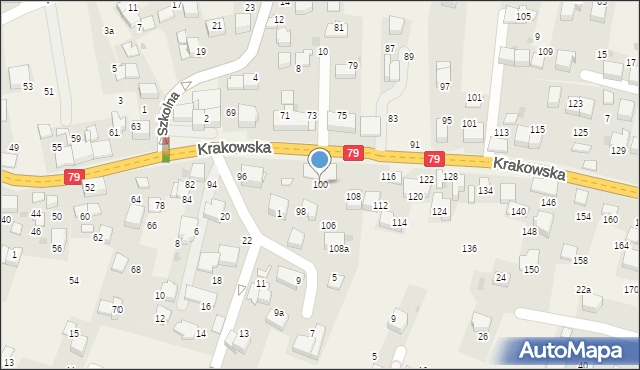 Zabierzów, Krakowska, 100, mapa Zabierzów