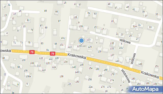 Zabierzów, Krakowska, 121, mapa Zabierzów