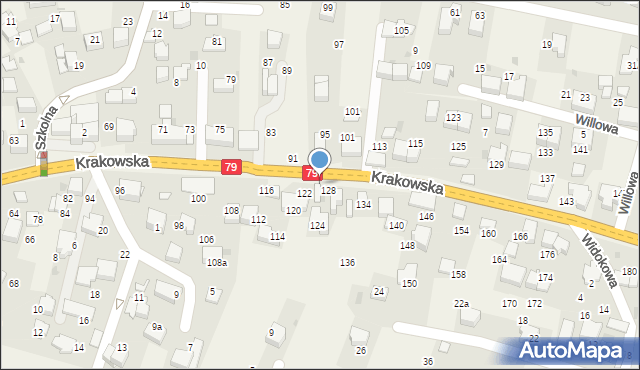 Zabierzów, Krakowska, 126, mapa Zabierzów