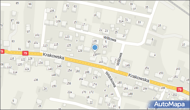 Zabierzów, Krakowska, 137, mapa Zabierzów