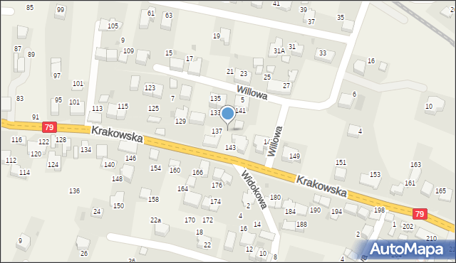 Zabierzów, Krakowska, 139, mapa Zabierzów