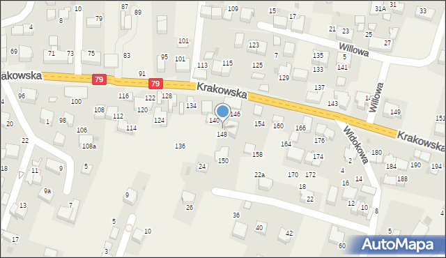 Zabierzów, Krakowska, 142, mapa Zabierzów