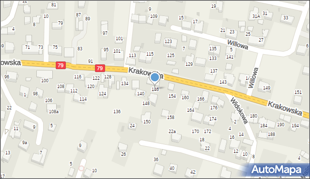 Zabierzów, Krakowska, 146, mapa Zabierzów