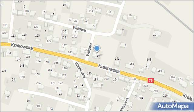 Zabierzów, Krakowska, 149, mapa Zabierzów