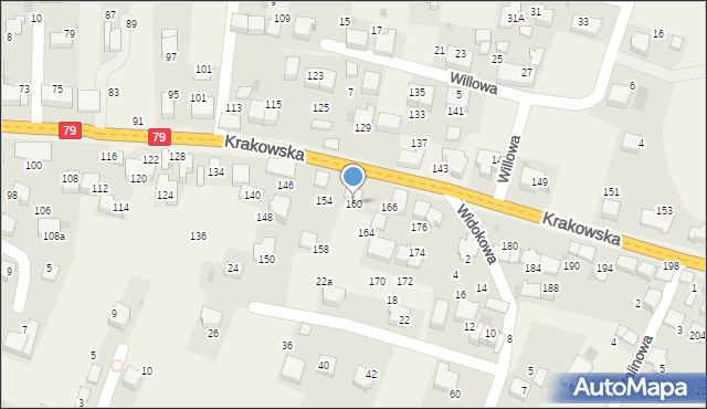 Zabierzów, Krakowska, 160, mapa Zabierzów