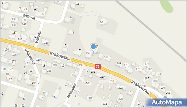 Zabierzów, Krakowska, 161, mapa Zabierzów