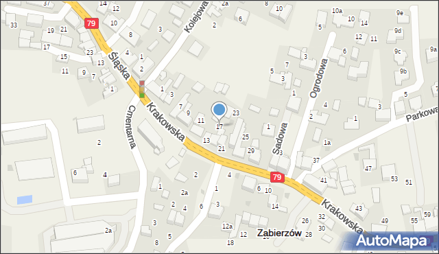 Zabierzów, Krakowska, 17, mapa Zabierzów