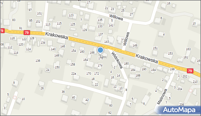 Zabierzów, Krakowska, 176, mapa Zabierzów