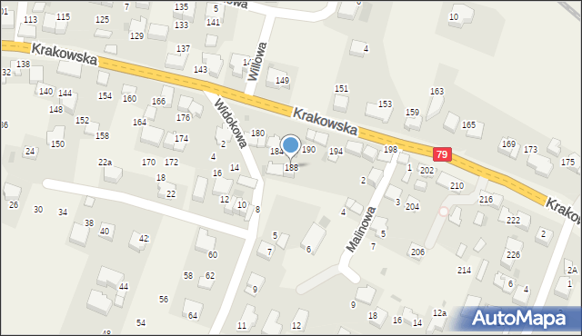 Zabierzów, Krakowska, 188, mapa Zabierzów