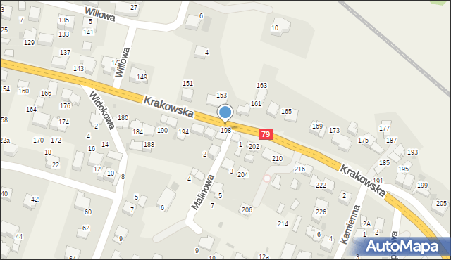 Zabierzów, Krakowska, 198, mapa Zabierzów