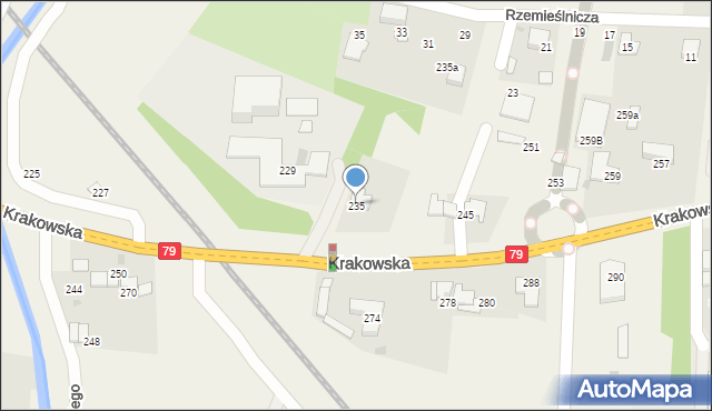 Zabierzów, Krakowska, 235, mapa Zabierzów