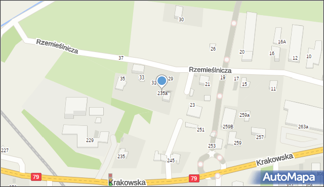 Zabierzów, Krakowska, 235a, mapa Zabierzów