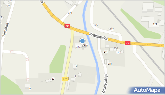 Zabierzów, Krakowska, 242, mapa Zabierzów