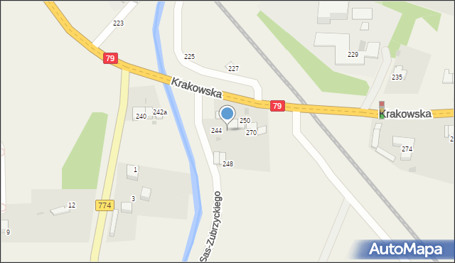 Zabierzów, Krakowska, 246, mapa Zabierzów