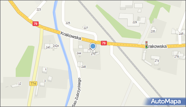 Zabierzów, Krakowska, 270, mapa Zabierzów