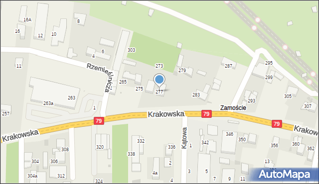 Zabierzów, Krakowska, 277, mapa Zabierzów