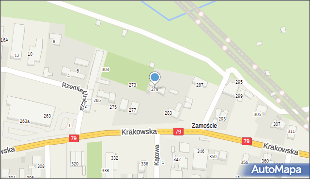 Zabierzów, Krakowska, 279, mapa Zabierzów