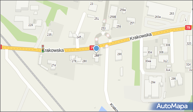 Zabierzów, Krakowska, 288, mapa Zabierzów