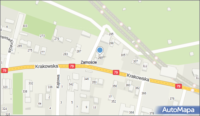 Zabierzów, Krakowska, 293, mapa Zabierzów